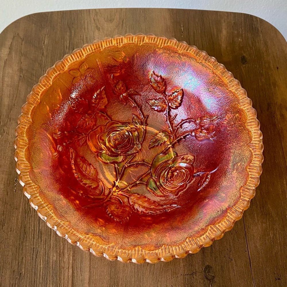 Imperial Carnival Glass Open Rose Bowl - Picture 4 of 12